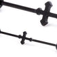 16g 1 3/8" Black Cross Industrial Barbell
