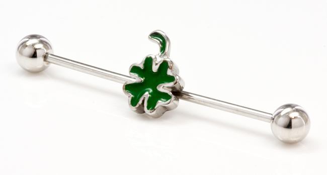 16g 1 3/8” Shamrock Industrial Barbell- Front View