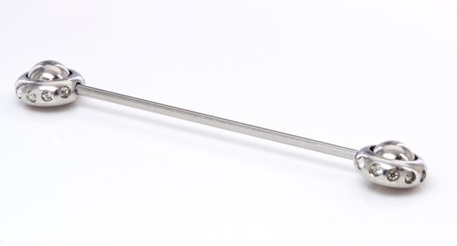 16g 1 3/8” Orbital Industrial Barbell- Front View