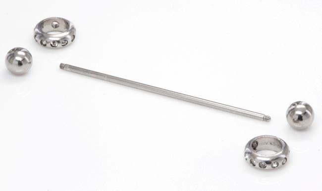 16g 1 3/8” Orbital Industrial Barbell- Ends Off