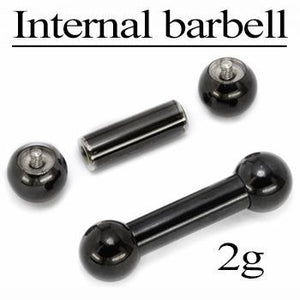 2g Internally Threaded PVD Black Steel Straight Barbell — Price Per 1 - Painful Pleasures