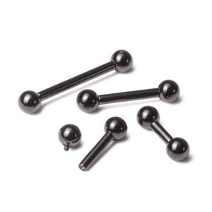 12g Internal PVD Black Straight Steel Barbell — Price Per 1 - Painful Pleasures