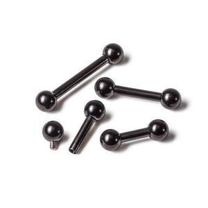 10g Black PVD Coated Steel Internal Straight Barbell - 5/16" to 3/4" - Painful Pleasures