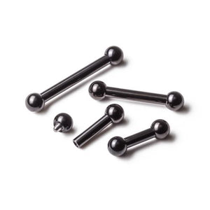 8g Black PVD Coated Steel Internal Straight Barbell - 3/8â to 1â - Painful Pleasures