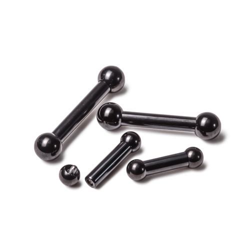 6g Black PVD Coated Steel Internal Straight Barbell - 1/2" to 1â