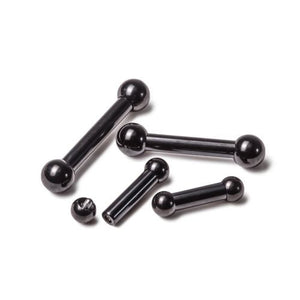 6g Black PVD Coated Steel Internal Straight Barbell - 1/2" to 1â - Painful Pleasures