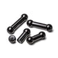 0g Black PVD Coated Steel Internal Straight Barbell - 1/2" to 1â
