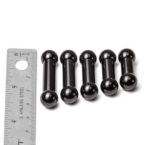 0g Black PVD Coated Steel Internal Straight Barbell – 1/2" to 1” Size Chart