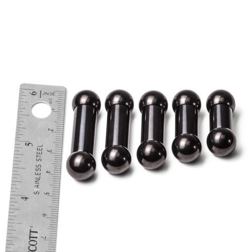 00g Black PVD Coated Steel Internal Straight Barbell – 1/2” to 1” Size Chart
