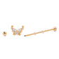 14g 1 3/8” Industrial Barbell with Curlicue Butterfly Charm