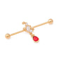 14g 1-3/8” Gold-Plated Industrial Barbell with Butterfly Teardrop Charm
