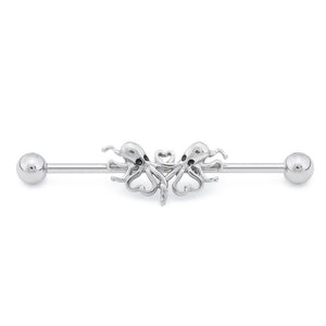 14g 1-1/2” Octopus Love Industrial Barbell - Painful Pleasures