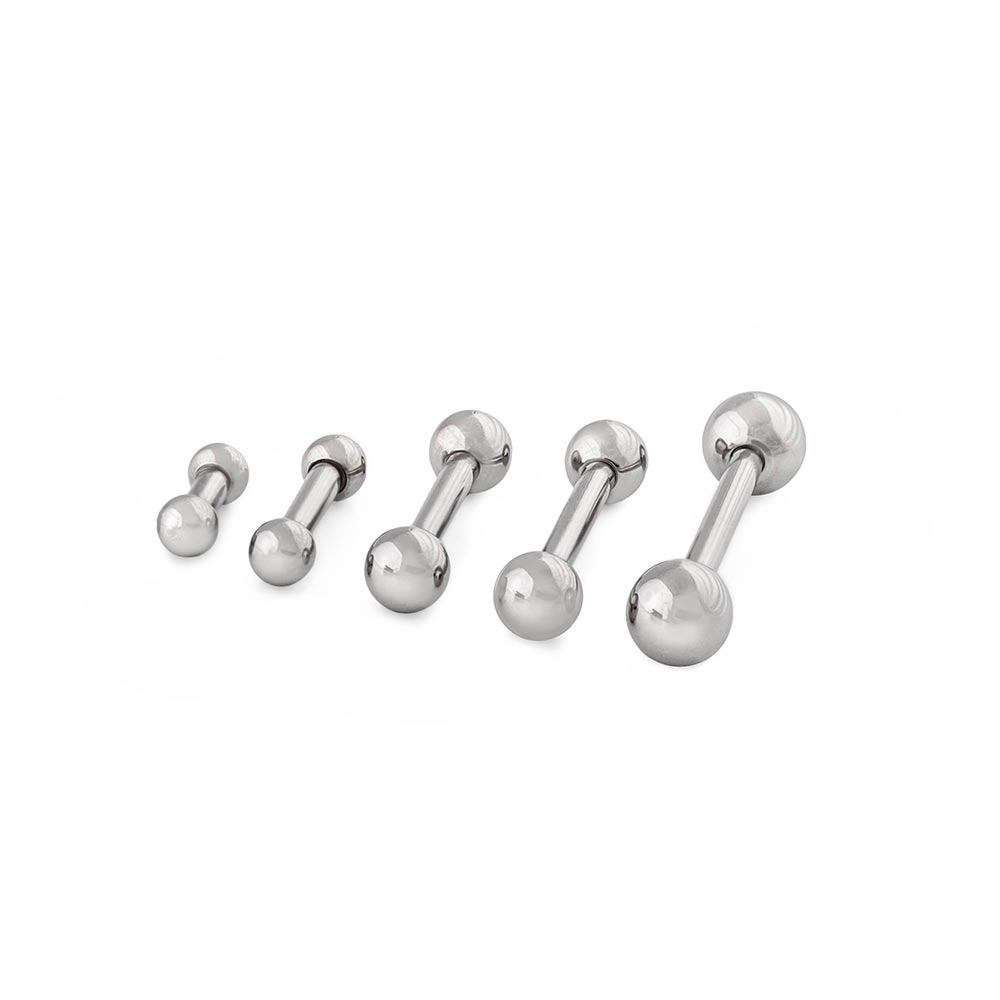 16g Internal Steel Straight Barbell — Internal Thread Pattern