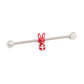 14g 1-1/2” Red Woodland Bunny Industrial Barbell