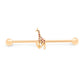 14g 1-1/2” PVD Gold African Giraffe Industrial Barbell