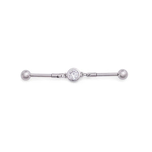 14g Jeweled Chain Industrial Barbell — Price Per 1 - Painful Pleasures
