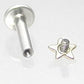 16g Internally Threaded Labret with 14kt Gold Nautical Star- Top Off