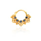 16g PVD Gold Smoke Blue Jeweled Petals Septum Clicker