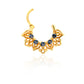 16g PVD Gold Smoke Blue Jeweled Petals Septum Clicker