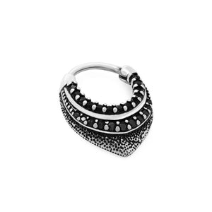 16g Black and Smoke Jewels Tiered Septum Clicker - Painful Pleasures