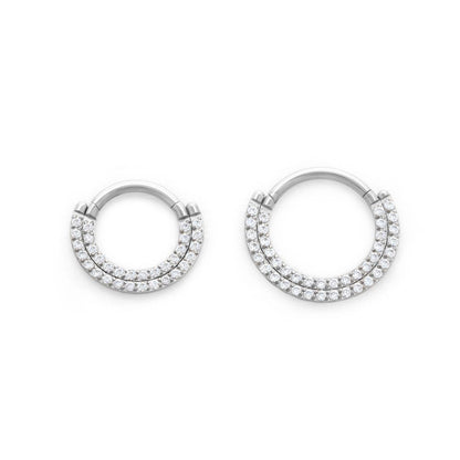 Tilum 16g Two Tiered Jeweled Sector Titanium Clicker - Price Per 1 - Painful Pleasures