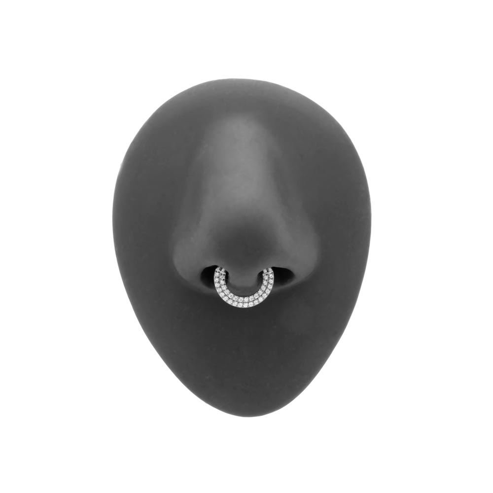 Tilum 16g Two Tiered Jeweled Sector Titanium Clicker - Price Per 1
