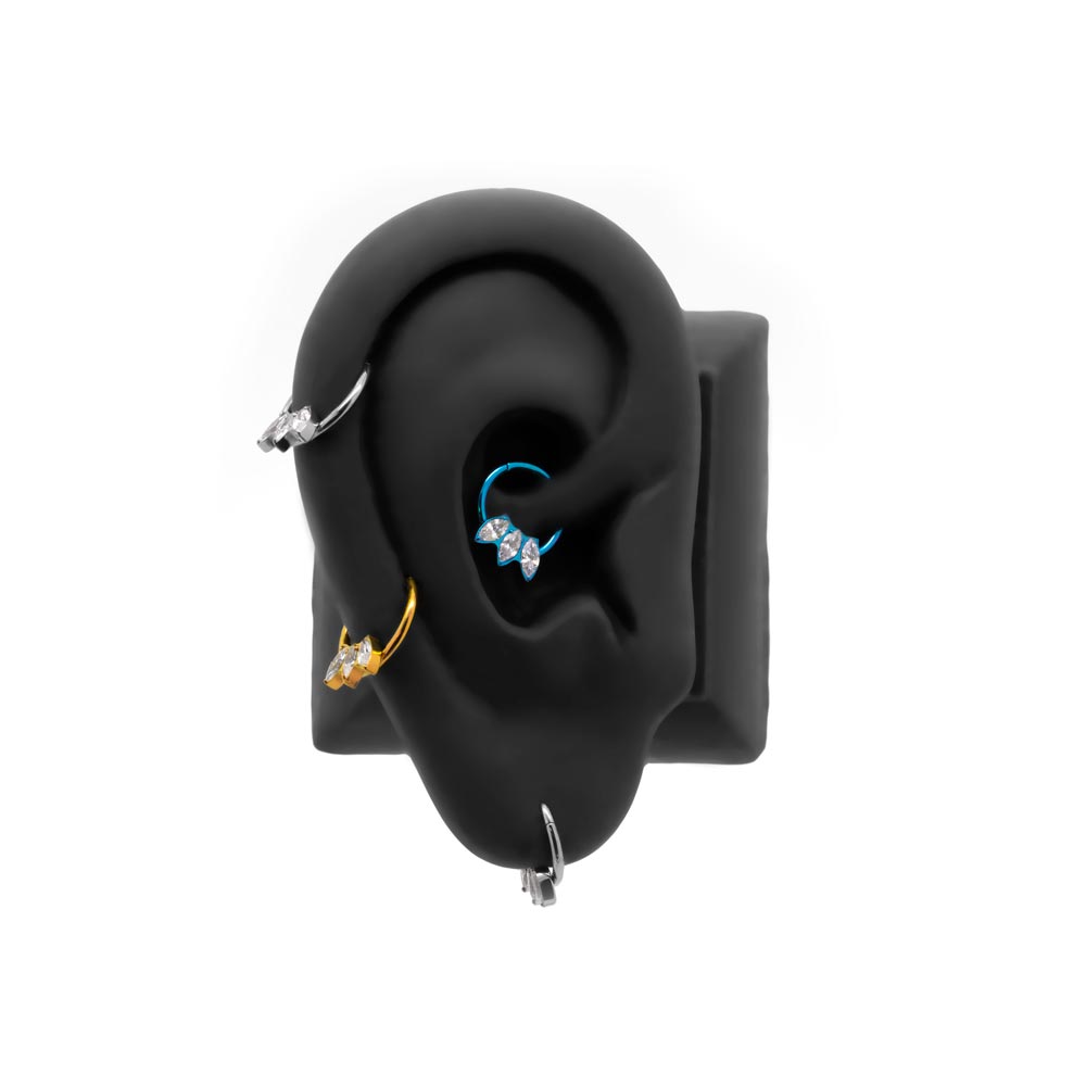 Tilum 16g Marquis Jewel Fan Titanium Clicker - Price Per 1