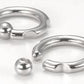 10g, 8g, or 6g Stainless Steel Notched Tribal Captive Bead Ring