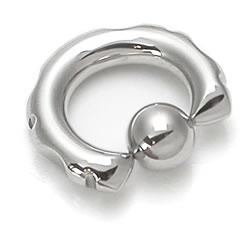 14g-2g Techno Tribal Captive Bead Ring with Smooth Indents - Painful Pleasures
