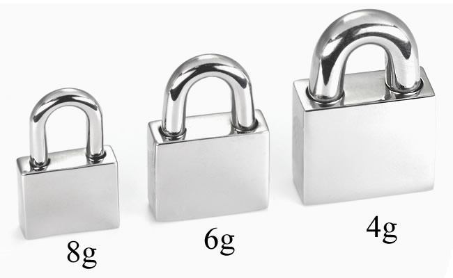 Sample of Bondage Lock Sizes