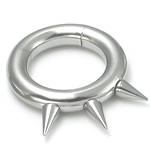 10g, 8g, or 6g Spiked Stainless Steel Segment Ring