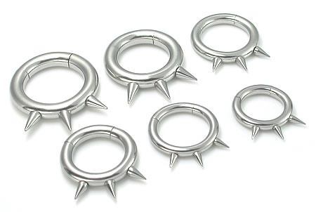or 6g Spiked Stainless Steel Segment Ring