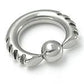 14g-6g Techno Tribal Captive Bead Ring with Eight Fiery Indents