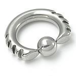 14g-6g Techno Tribal Captive Bead Ring with Eight Fiery Indents - Painful Pleasures