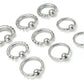 14g-6g Techno Tribal Captive Bead Ring with Eight Fiery Indents - Size Chart