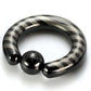 10g-4g Black Titanium-Coated Stainless Steel Captive Ring With Stripes
