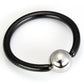 Tilum 14g Titanium BlackOut Captive Bead Ring with Steel Ball