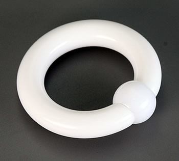 14g-00g White Acrylic Captive Rings