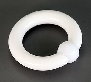 14g-00g White Acrylic Captive Rings - Painful Pleasures