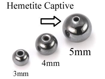 5mm Hematite Replacement Captive Bead Ball For Captive Rings - Price per 1