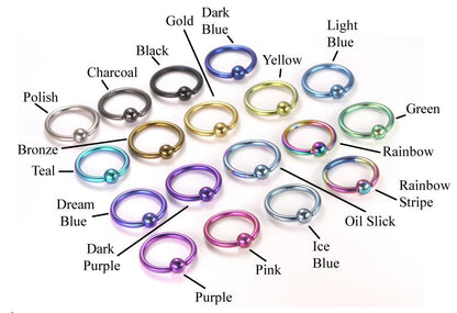 14g Externally Threaded Titanium Labret Stud — 1/4" to 7/16" — 18 Color Choices - Painful Pleasures