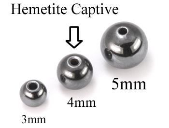 4mm Hematite Replacement Captive Bead Ball For Captive Rings - Price per 1