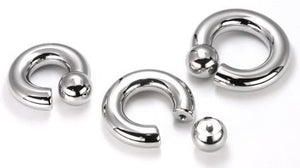 0g Steel Screw on Ball Ring Internally Threaded - Price Per 1 - Painful Pleasures