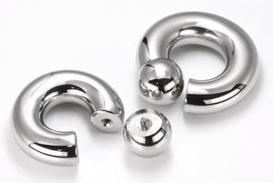 00g Internal Steel Screw on Captive Bead Ring — Price Per 1 - Painful Pleasures