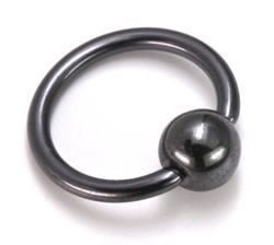 Tilum 10g PVD Black Titanium Captive Bead Ring - Price Per 1 - Painful Pleasures