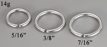 14g Seamless Annealed Stainless Steel Ring- Size Options