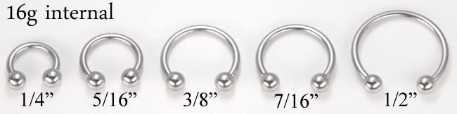 16g Steel Circular Barbell Internally Threaded