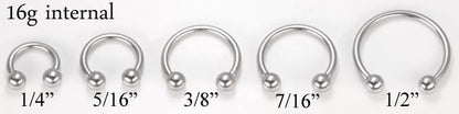 16g Steel Circular Barbell Internally Threaded