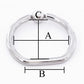 12g Stainless Steel D-Ring Measurement Chart