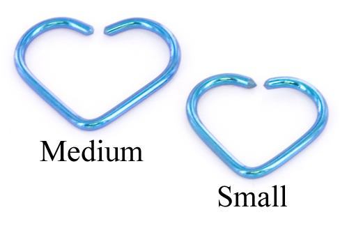 16g Niobium Unbreakable Heart - Size Chart